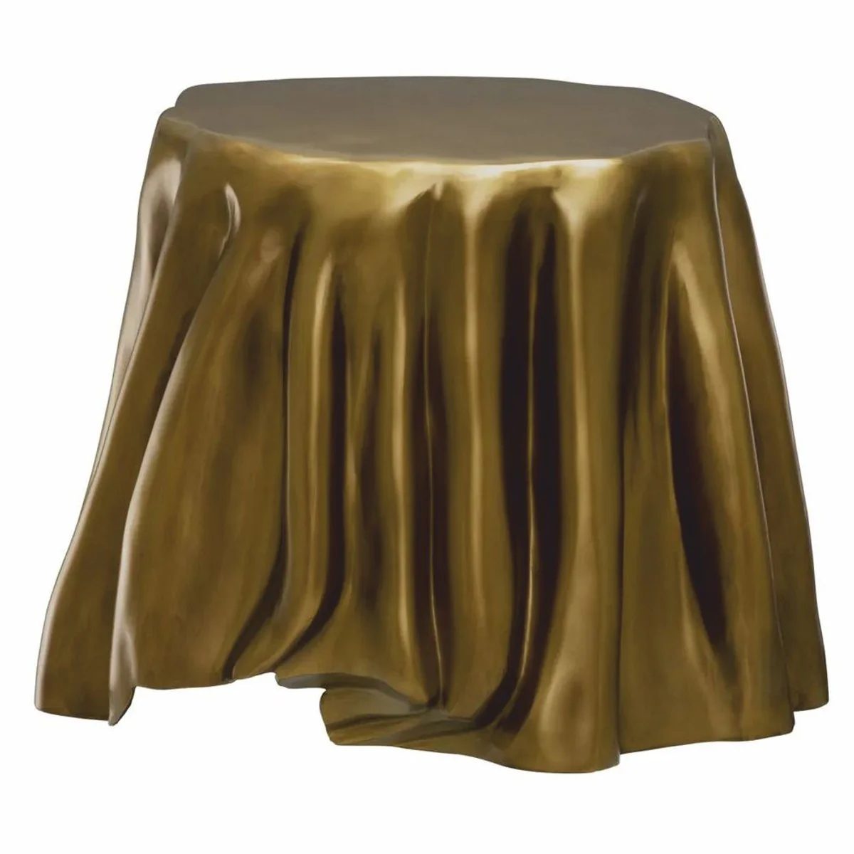Luxury aluminum side table vintage brass 65 x 57 x H. 45.5 cm - Luxury Furniture
