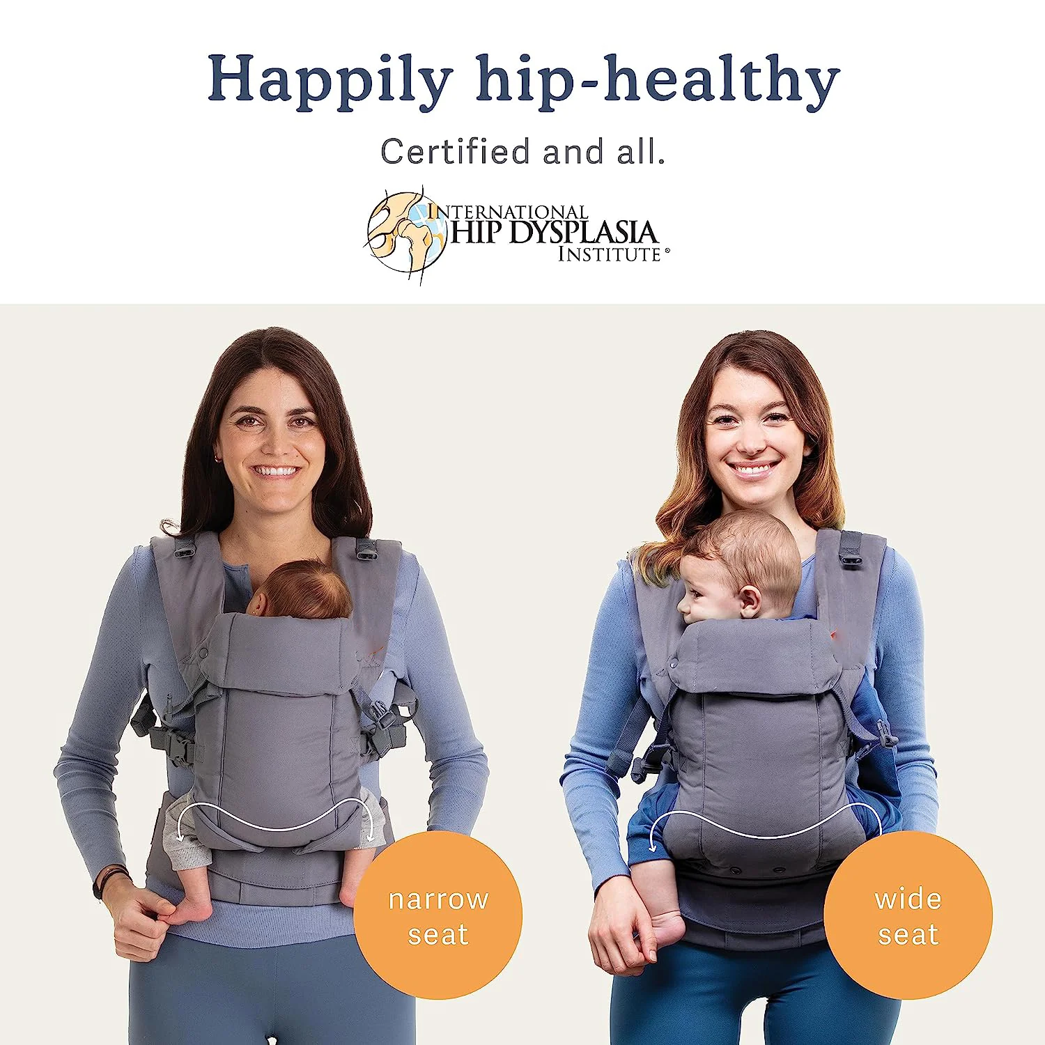 Babytrage für Neugeborene bis Kleinkinder – alle Positionen Babytrage, Babytrage-Rucksack und Baby-Vordertrage mit verstellbarem Sitz, ergonomische Babytrage, 3,3–15,6 kg (Marineblau)