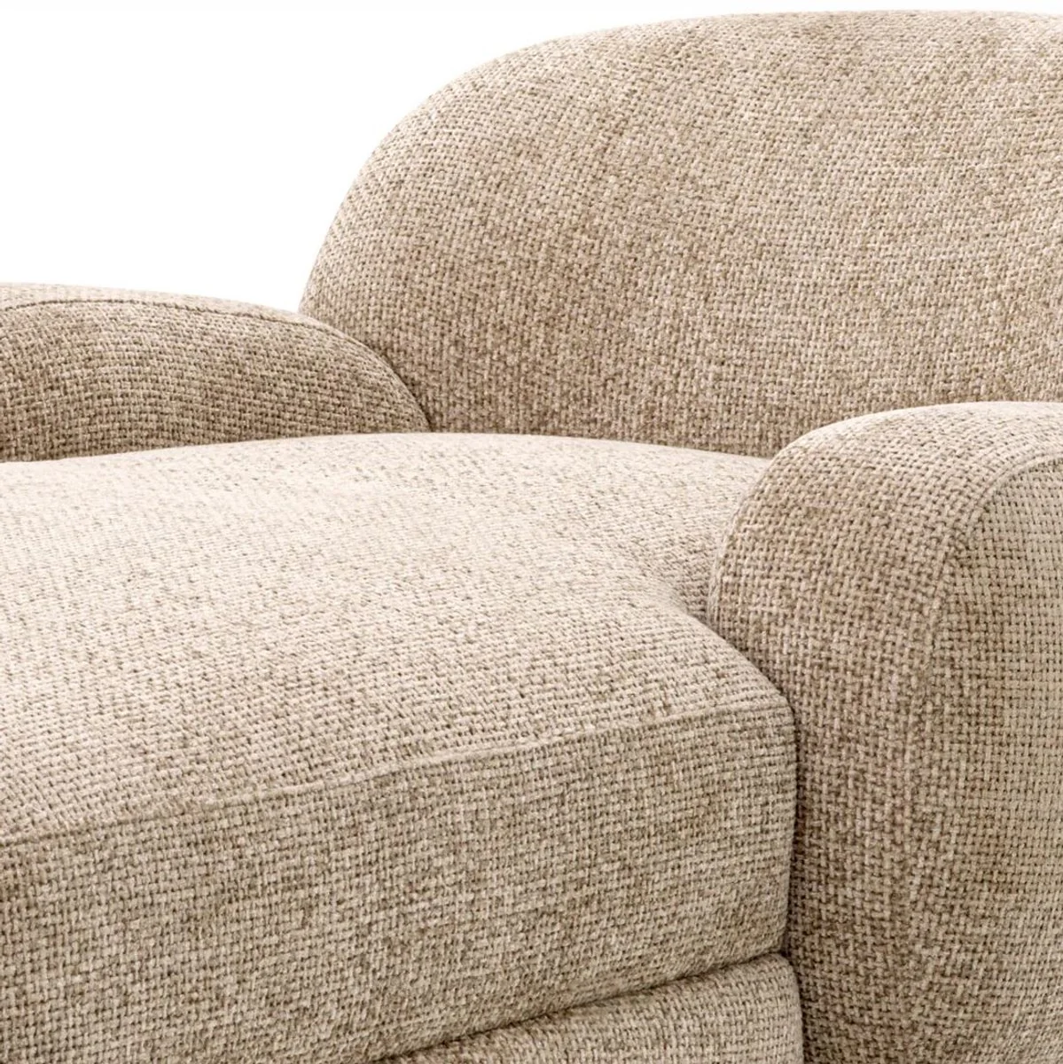 Luxury chaise longue sand color / black 95 x 170 x H. 69 cm - Living room lounge chair - Recamiere - Living room furniture - Luxury furniture - Luxury quality