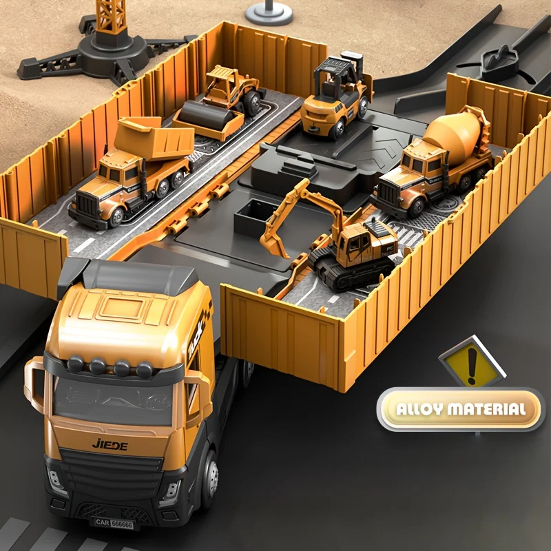 Cooles Spielzeugmodell mit abnehmbarem Container und schwerem LKW aus Legierung – perfekt für Jungen, die Container-LKW mit Anhängerkupplung lieben!