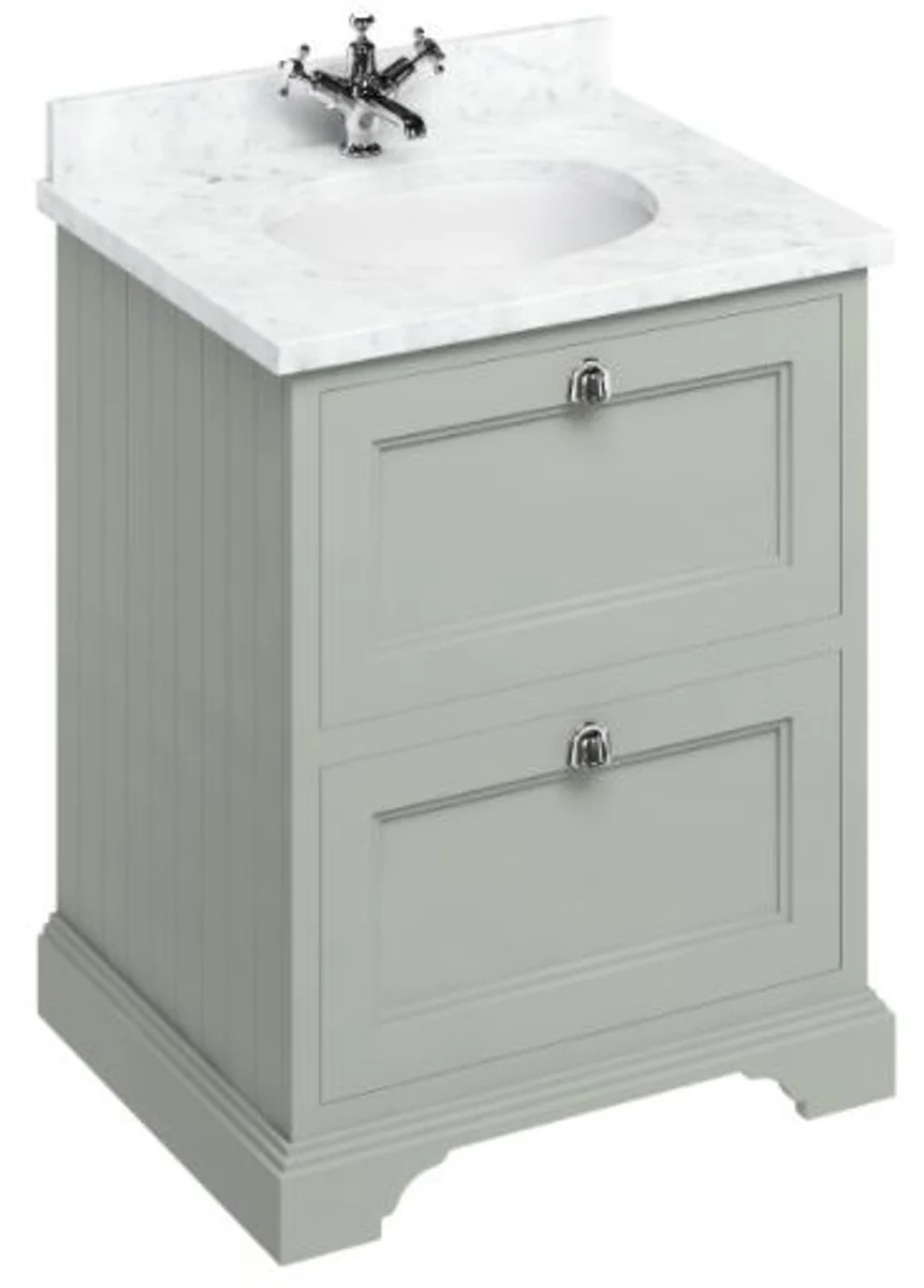 Wash cabinet / vanity unit with marble top and 2 drawers - Luxury Edition