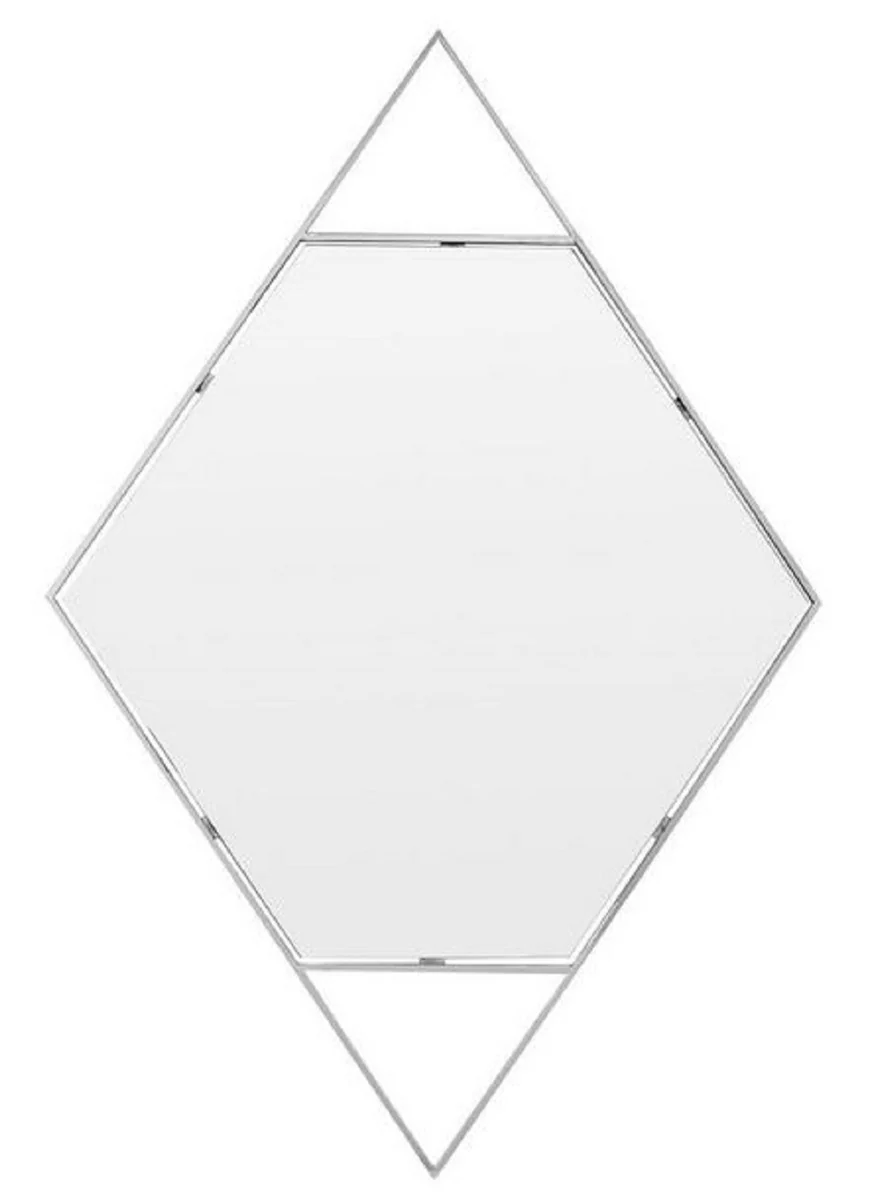 Designer wall mirror silver 81 x H. 119 cm - stainless steel mirror in the shape of a diamond - designer furniture