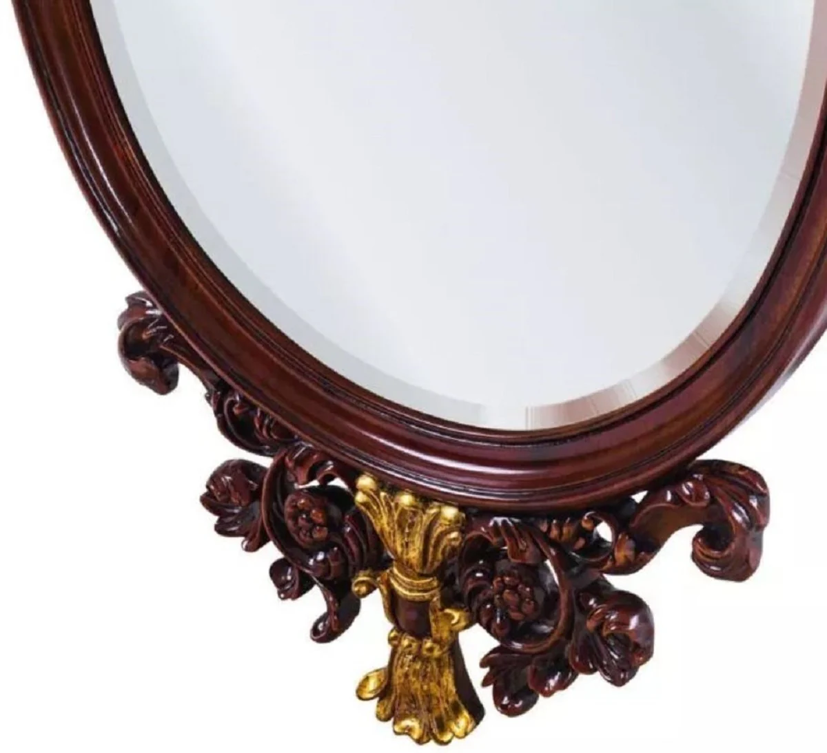 Luxury Baroque Mirror Dark Brown / Antique Gold - Magnificent Mahogany Wall Mirror in Baroque Style - Luxury Furniture in Baroque Style - Baroque Furniture - Noble & Magnificent