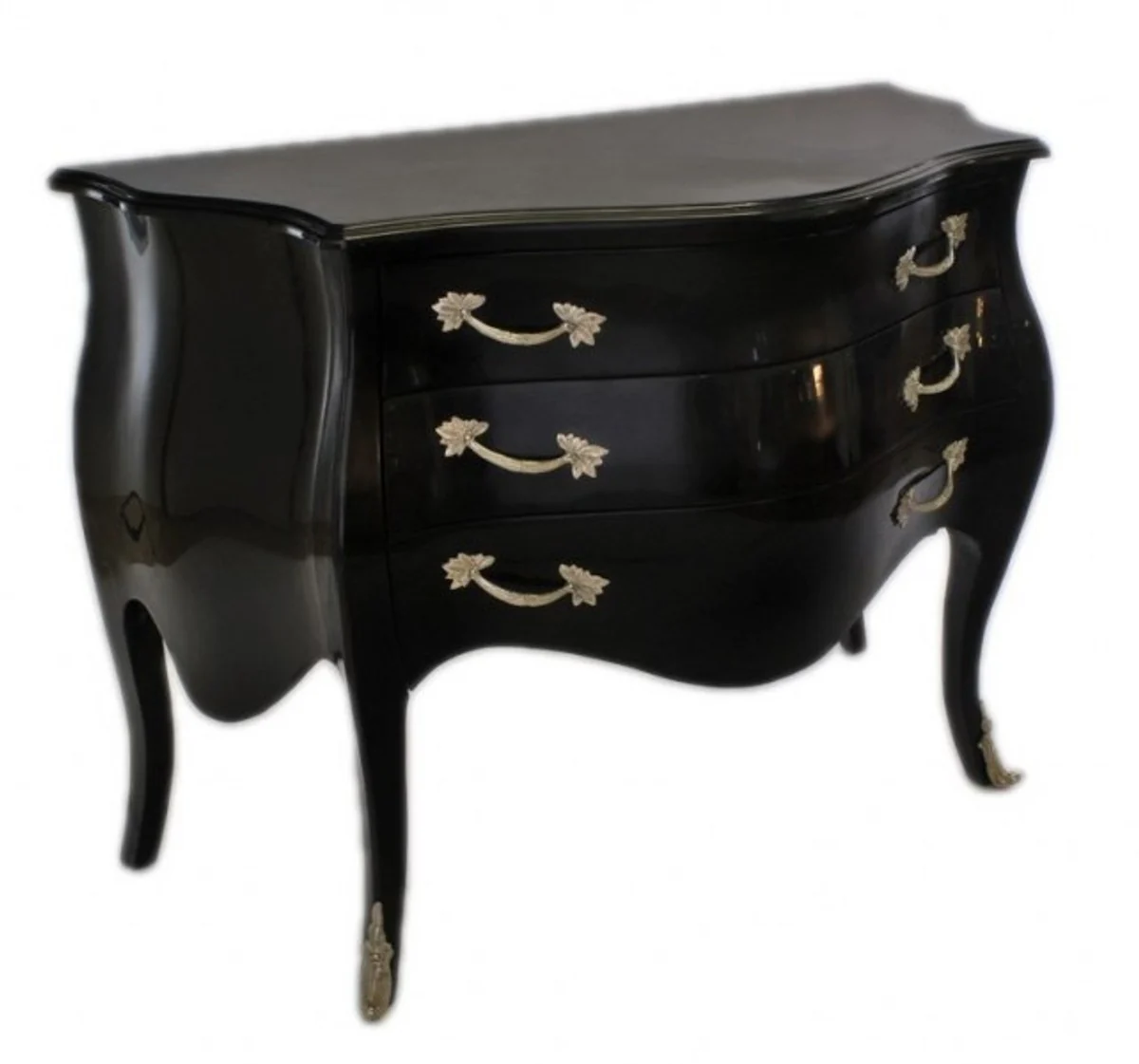 Baroque chest of drawers black - handmade from solid wood - limited edition