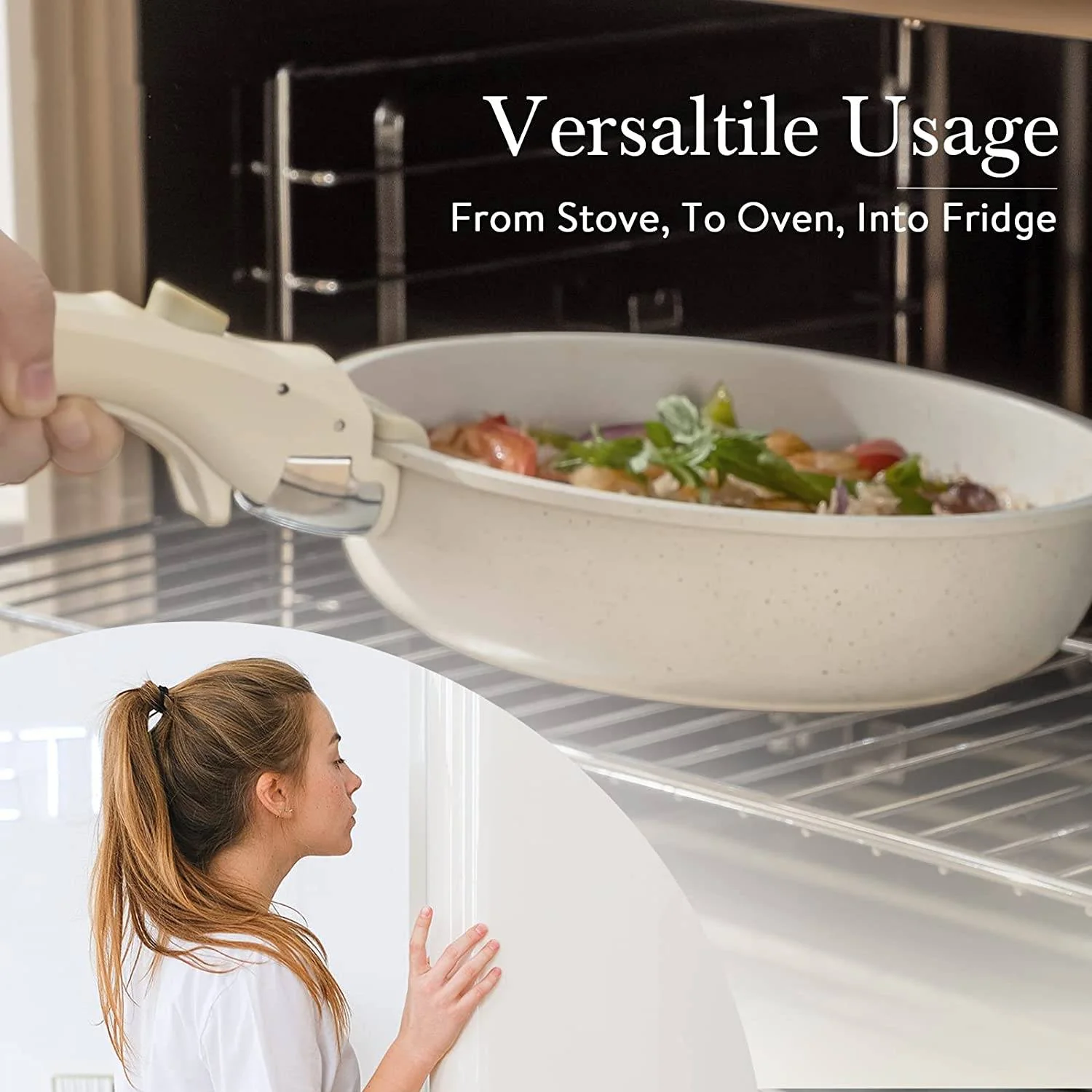 11-teiliges Töpfe- und Pfannen-Set, antihaftbeschichtetes Kochgeschirr-Set mit abnehmbarem Griff, Induktions-Küchen-Kochgeschirr-Sets, antihaftbeschichtet mit abnehmbarem Griff, Wohnmobil-Kochgeschirr-Set, ofenfest