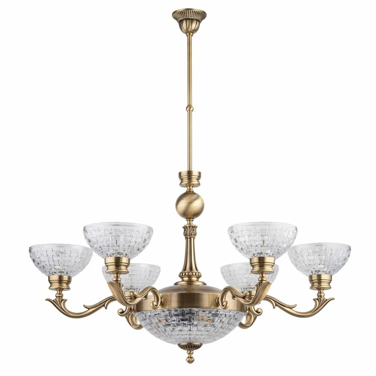 Luxury baroque chandelier brass with patina Ø 32 x H. 54 cm