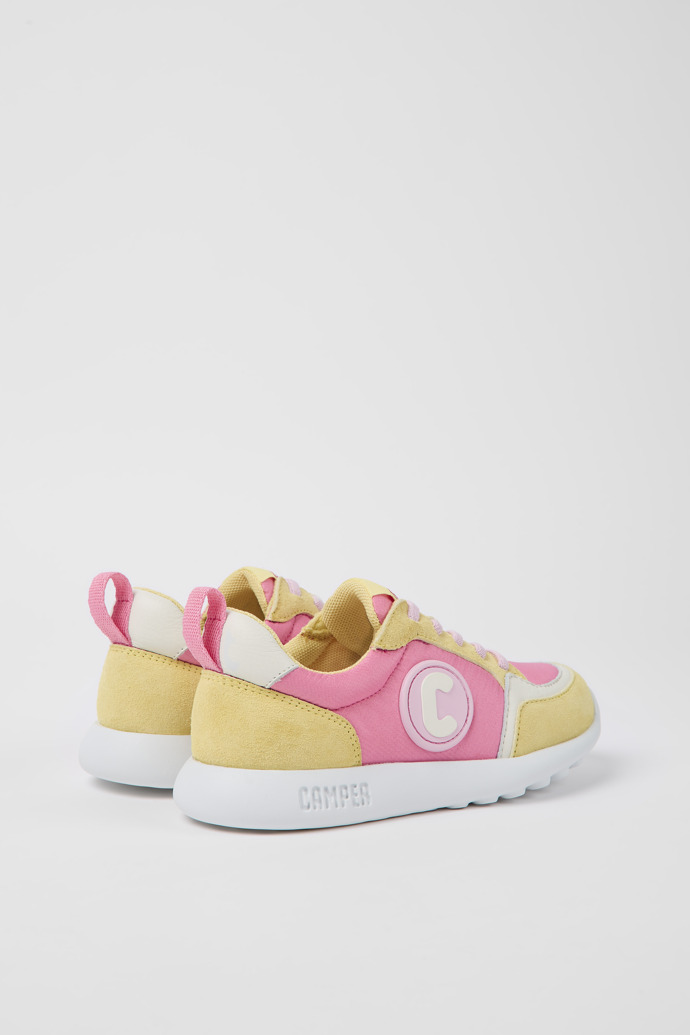 Driftie pink und gelb Stoff und Nubuck Sneaker für Kinder