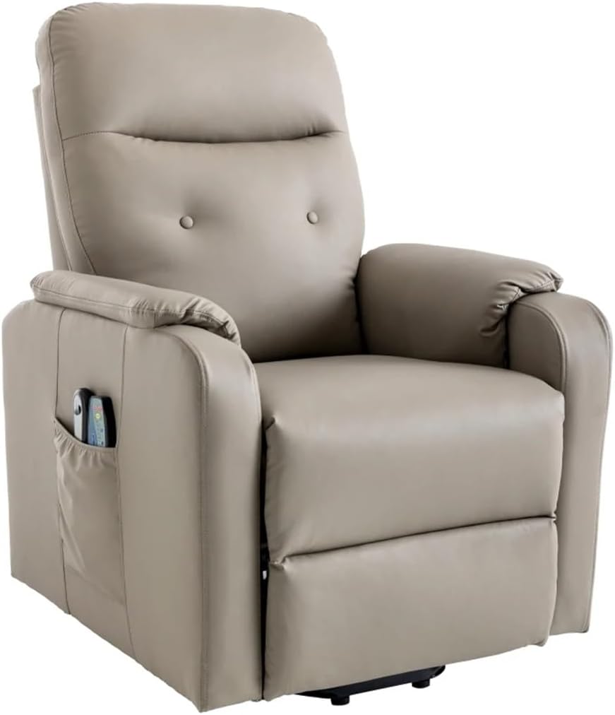 Walnut Massage Recliner Stuhl Elektrische Power Lift Stühle W/Side Tasche, einstellbare und Heizfunktion für Erwachsene und Senioren