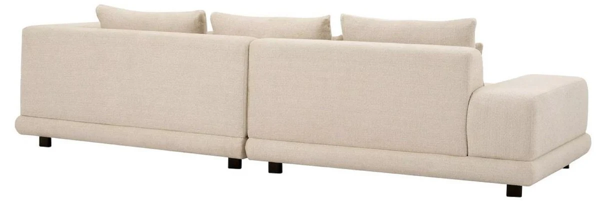 Luxury sofa beige / black 285 x 106 x H. 66 cm - living room sofa with cushions - living room furniture - luxury furniture - living room furnishings - luxury furnishings - luxury quality