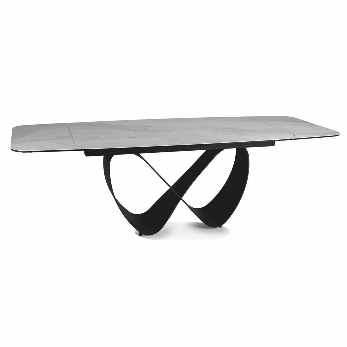 Luxury dining table matt white / matt black 160-240 cm - extendable