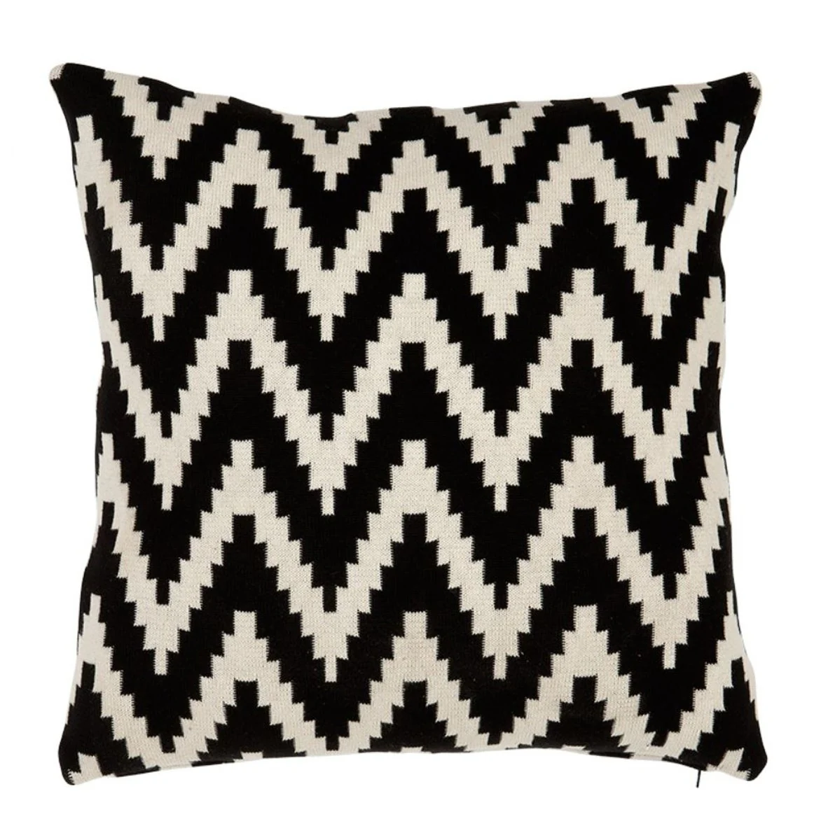 Luxus Kissen 2er Set 50 x H. 50 cm Schwarz / Beige - Wohnzimmer Accessoires