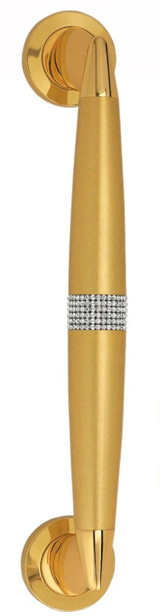 Luxury door handle set gold 5 x H. 31.7 cm - door handles set with Swarovski crystals