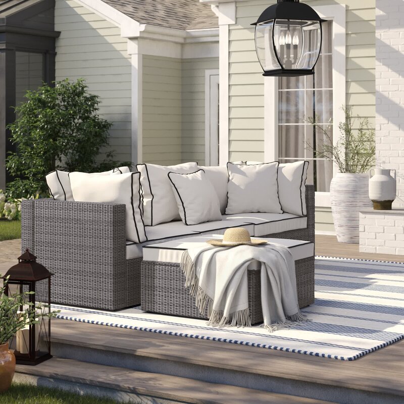 Burrus 83.5''' Wide Outdoor Reversible Patio Sectional mit Kissen