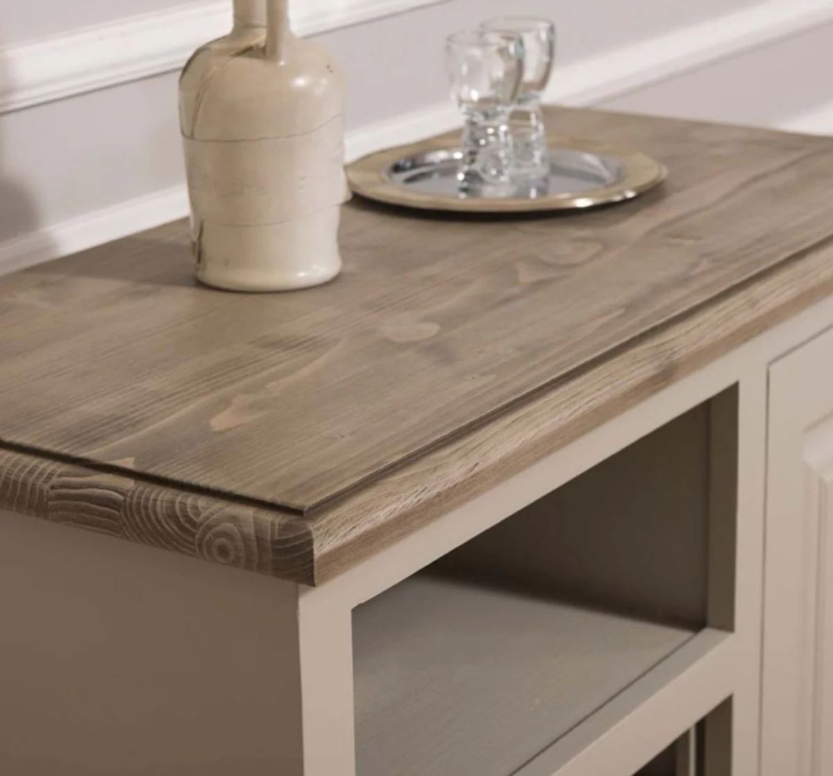 Country house style wine cabinet with door beige / natural color 90 x 41 x H. 90 cm - country house style furniture