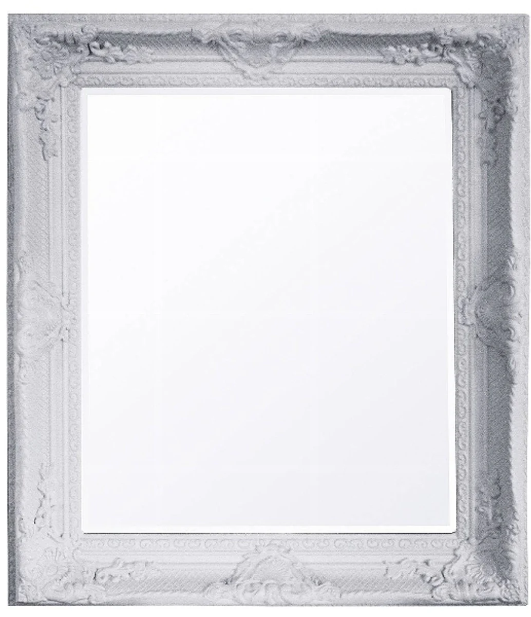 Baroque wall mirror white height 47 cm, width 37 cm - antique - handmade