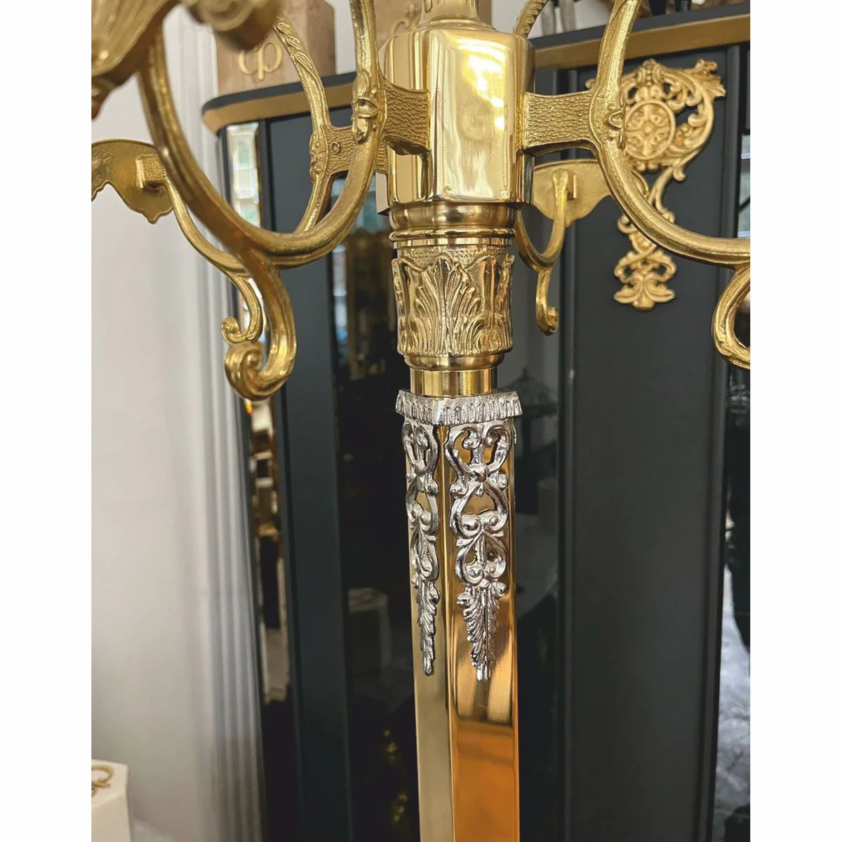 Luxury Baroque coat stand gold / silver H. 180 cm - Made in Italy