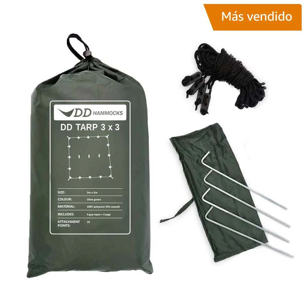 DD Hängematten Tarp 3x3 verde oliva - Toldo Bushcraft