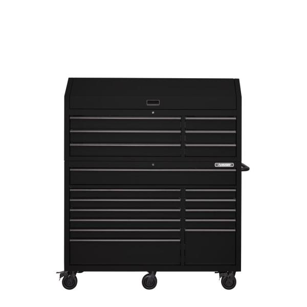 Oh Gott, 56. W 18-DRAWER COMBINATION TOOL CHEST UND CABINET SET, MATTE BLACK