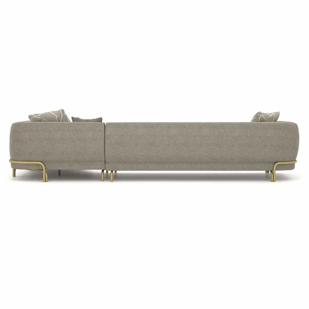 Luxury corner sofa gray / brass 390 cm - living room & hotel furniture