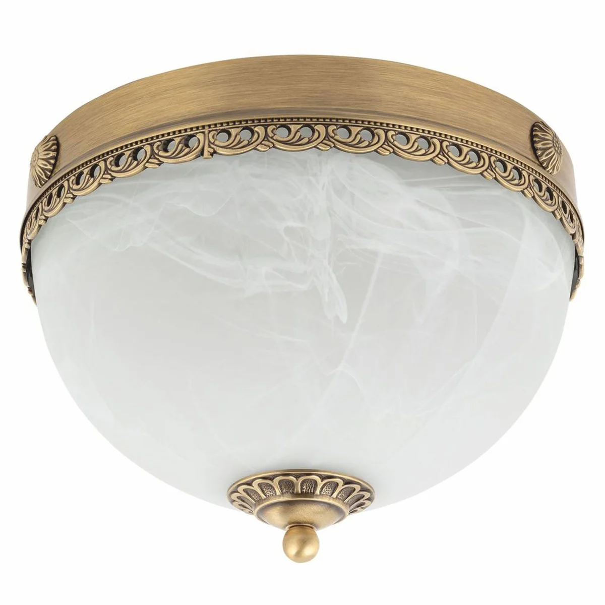 Luxury Baroque ceiling light brass with patina / white Ø 30 cm - Baroque lights