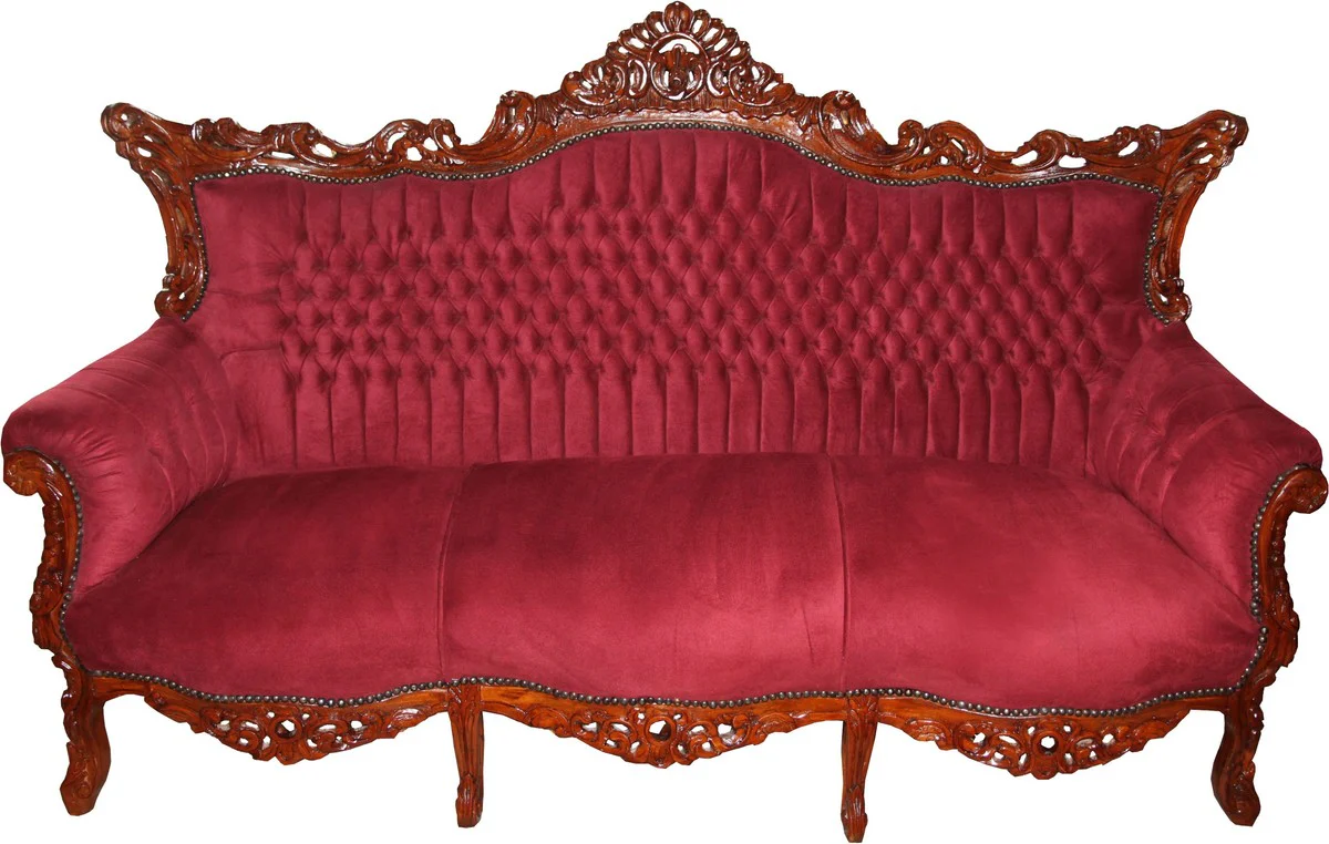 Baroque 3-seater sofa Master in Bordeaux / Brown - living room furniture Couch Lounge - Limited Edition