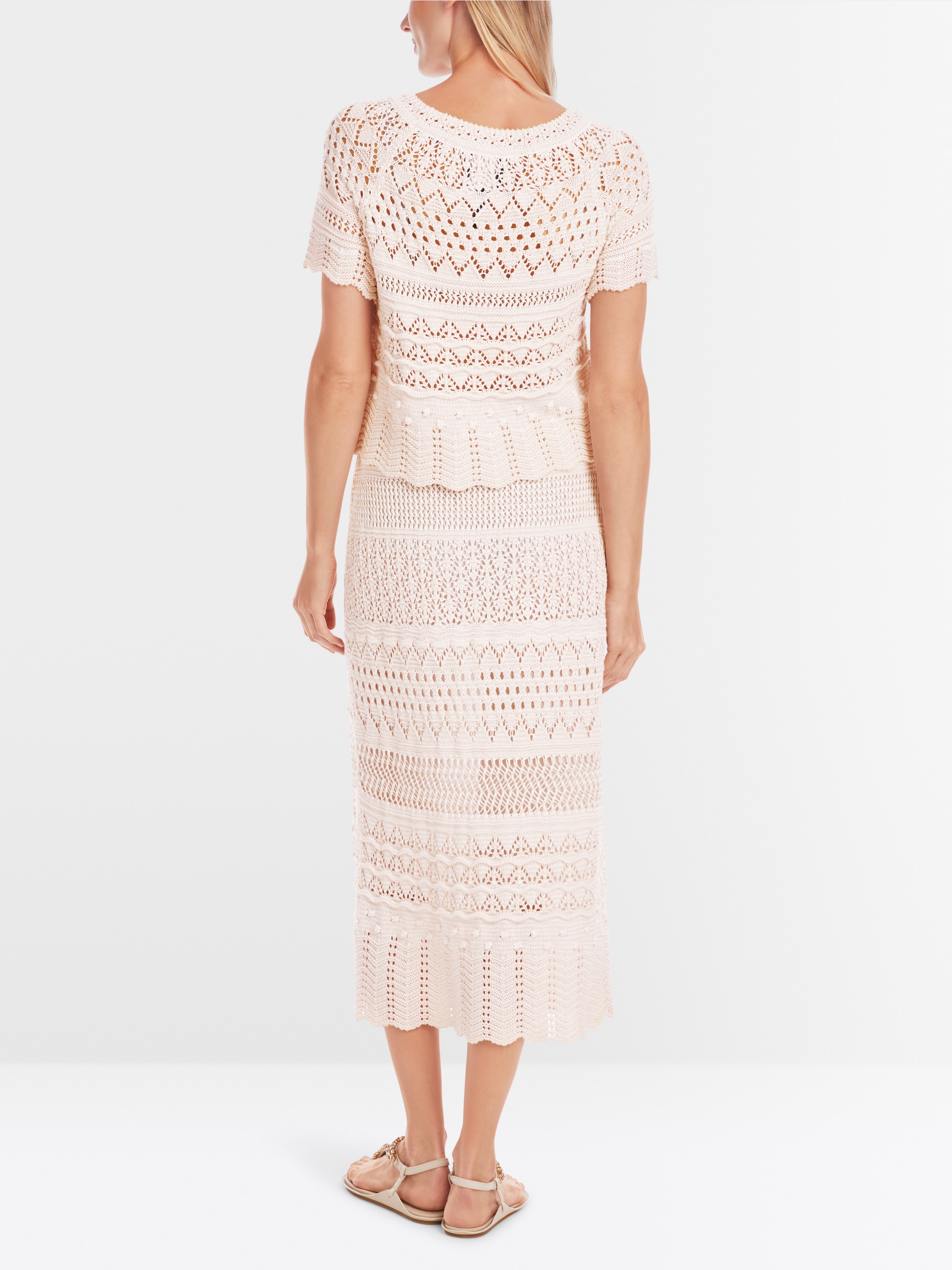 In Deutschland gestrickter Ajour-Pullover von Marc-Cain