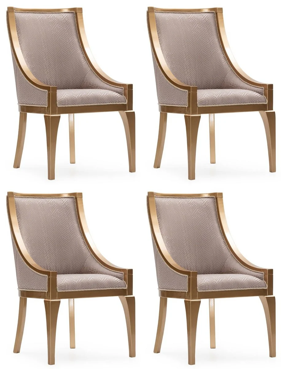 Luxury Baroque Dining Room Chair Set of 4 Gray / Gold - Baroque Style Kitchen Chairs - Magnificent Luxury Dining Room Furniture in Baroque Style - Baroque Dining Room Furniture - Noble & Magnificent