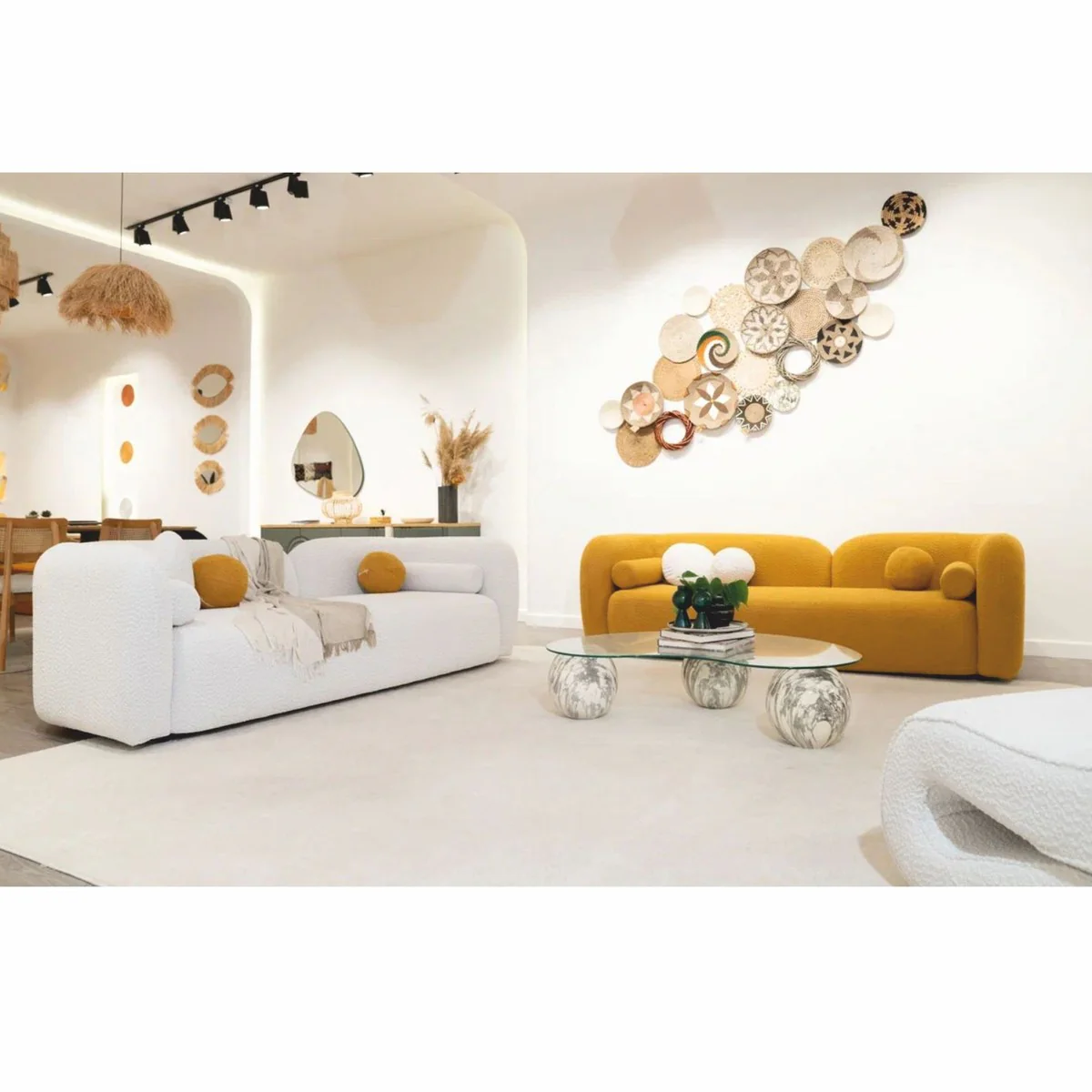 Luxury living room & hotel sofa ocher 240 cm - luxury furniture