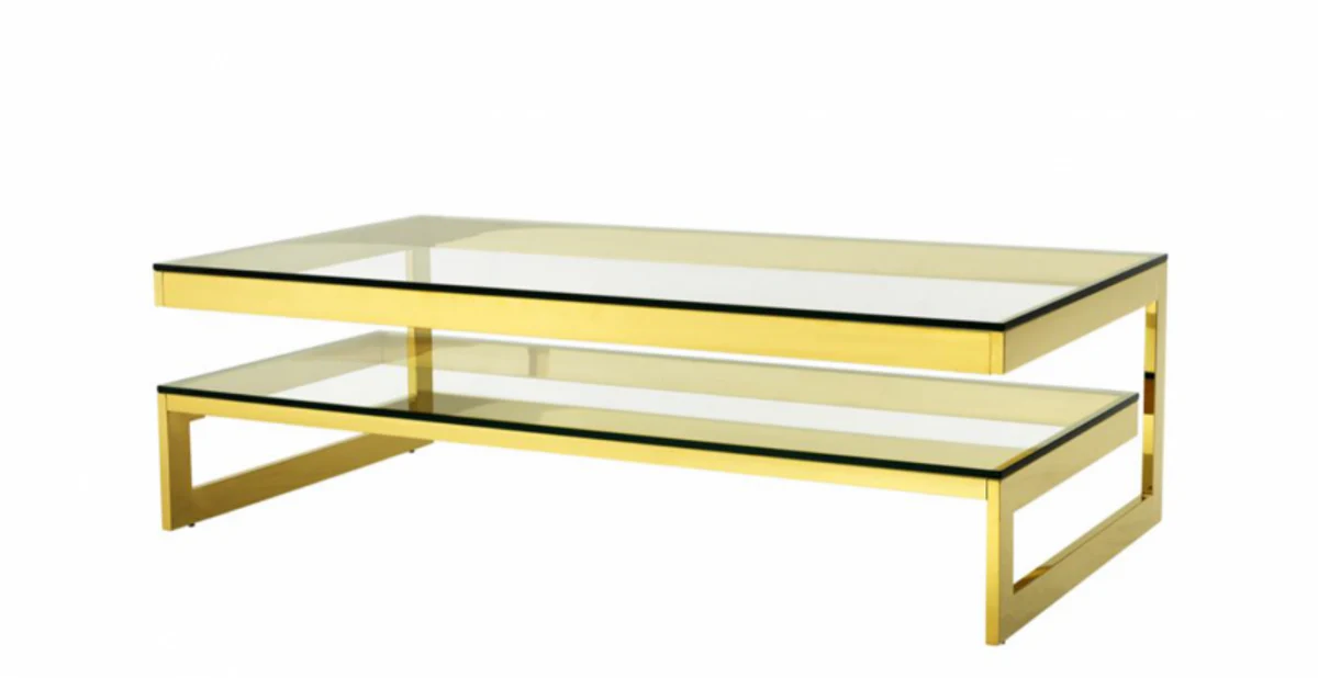 Art Deco Luxury Coffee Table Gold Finish - Living Room Salon Table - Hotel Furniture