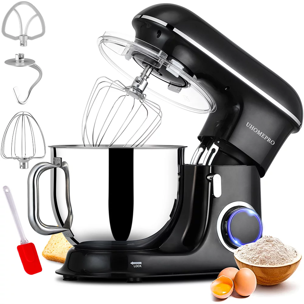 uhomepro 7.5 QT Standmixer für Küche, 6+0+P-Speed Tilt-Head 660W Dough Mixer, Home Kommerzielle Mischen Elektroküche Kuchen Mixer W/ Dough Hook, Beater, Egg Whisk, Spatula, Geschirrspüler Safe