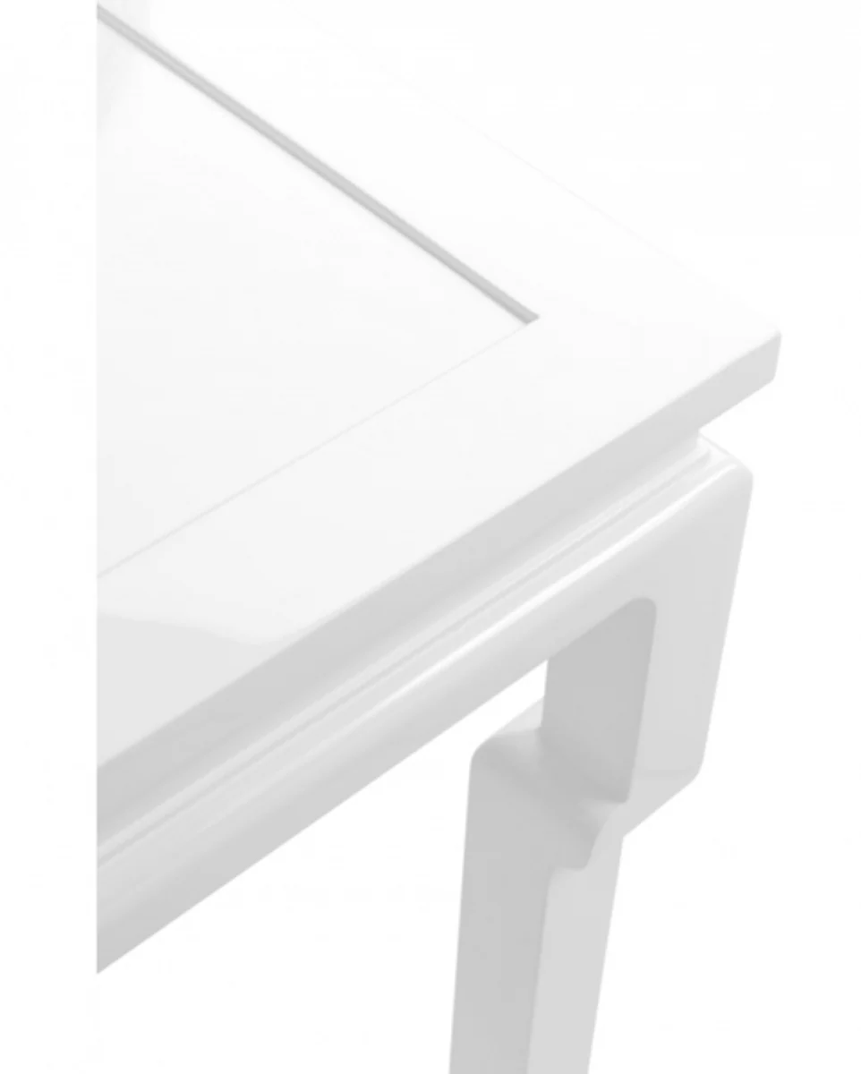 Luxury Art Deco Designer Mahogany Side Table White - Luxury Hotel Table