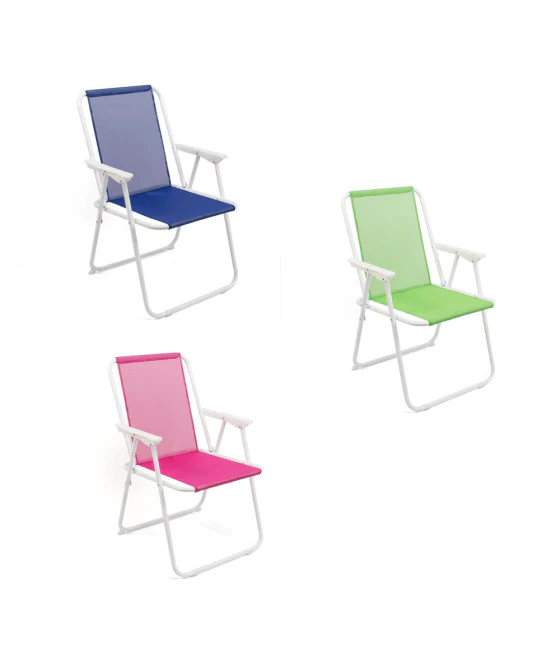 6PZ SEDIA PIEGHEVOLE MARE SPIAGIEN IN METALIENKOLORAT