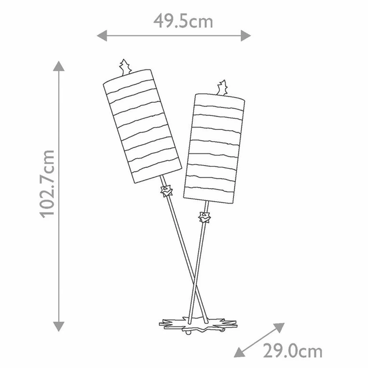 Luxury double table lamp silver / cream H. 102.7 cm - Luxury Lights