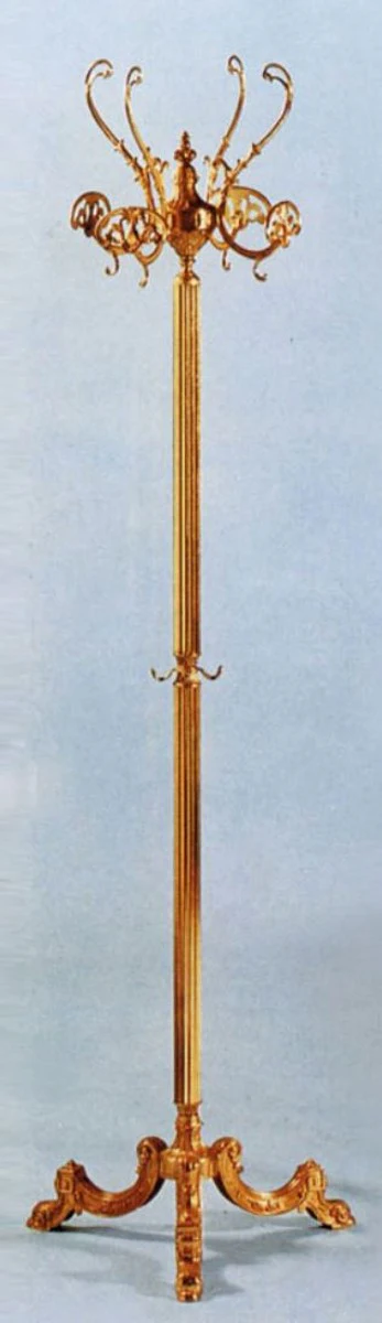 Luxury Baroque coat rack gold 45 x 45 x H. 175 cm - Elegant brass clothes rack - Baroque hotel cloakroom furniture