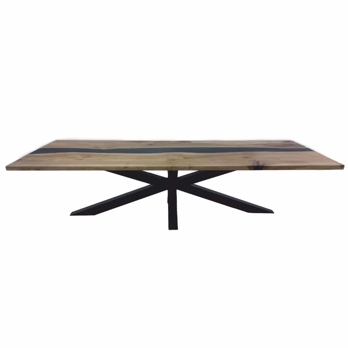 Luxury dining table brown / black 200 cm - kitchen table with epoxy resin