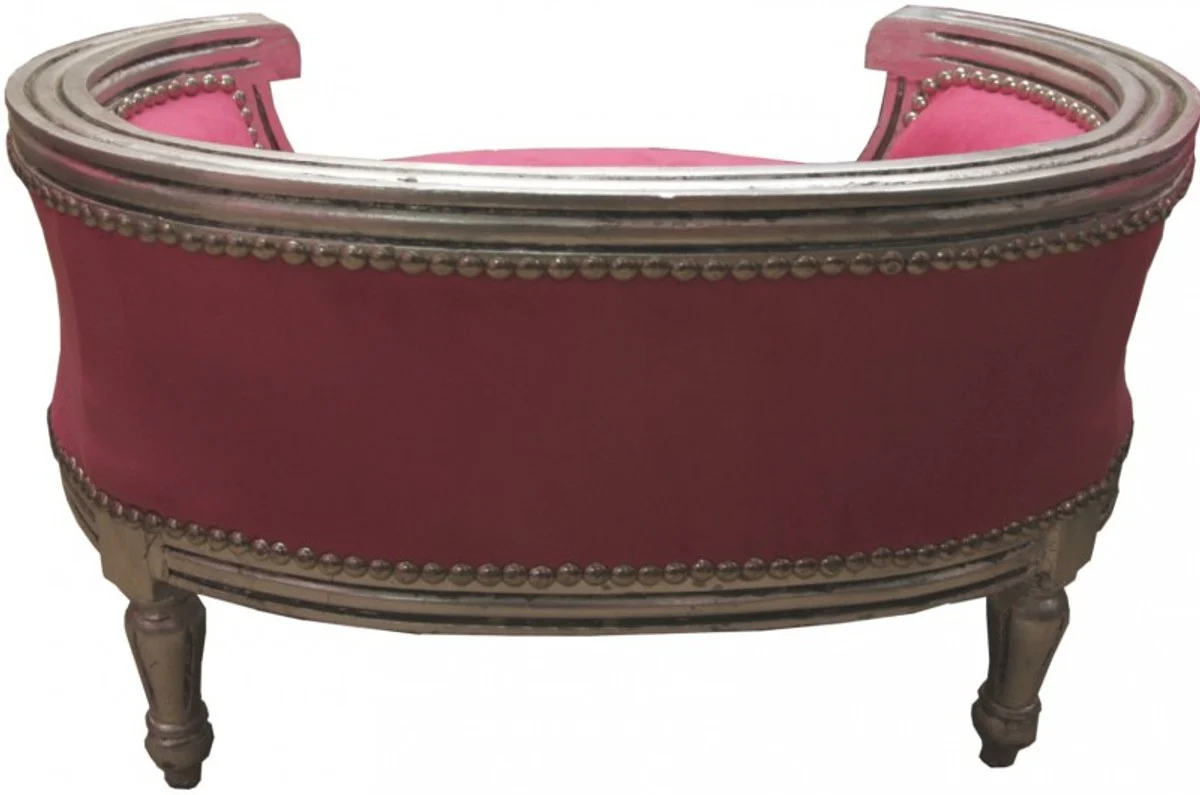 Baroque Dog & Cat Sofa Pink/Silver - Dog Chair Seat Dog Bed Cat Bed Dog Cat Furniture