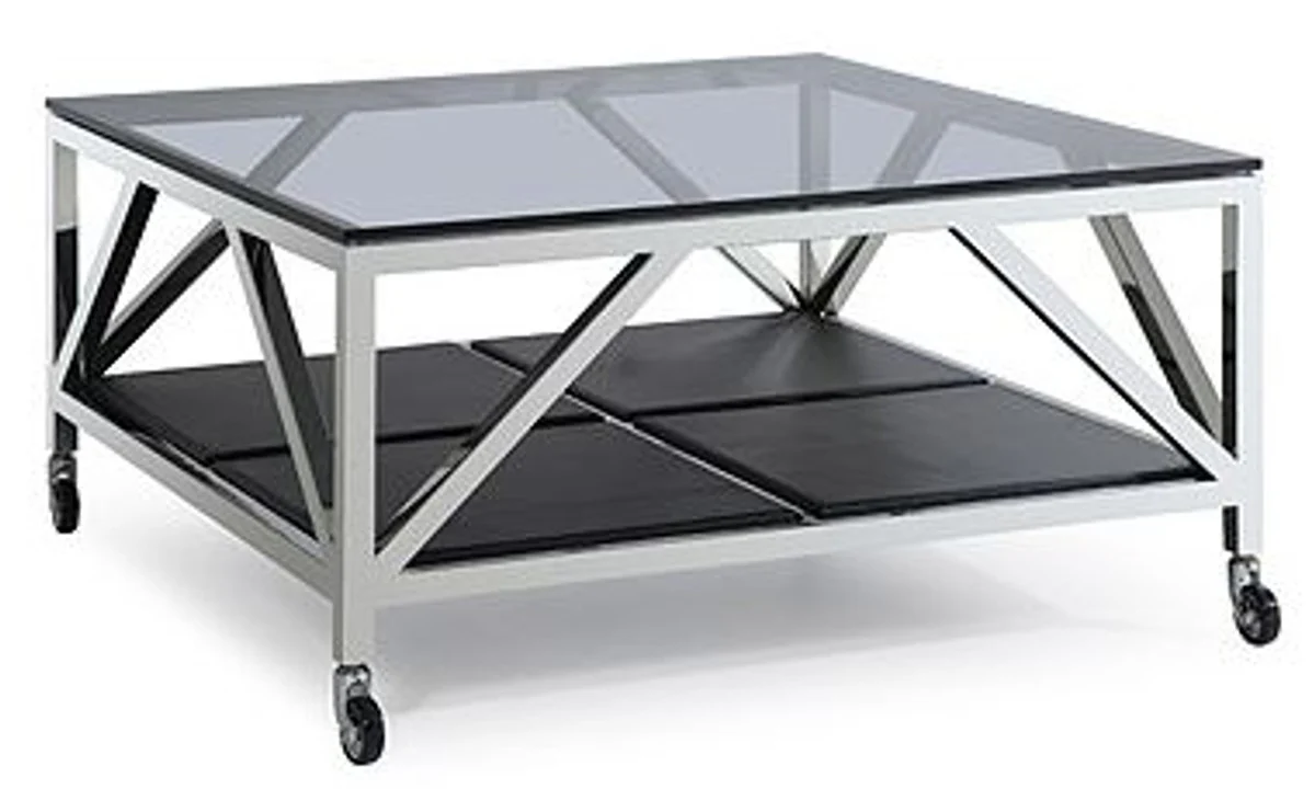 Luxury coffee table silver 100 x 100 x H. 50 cm - living room furniture
