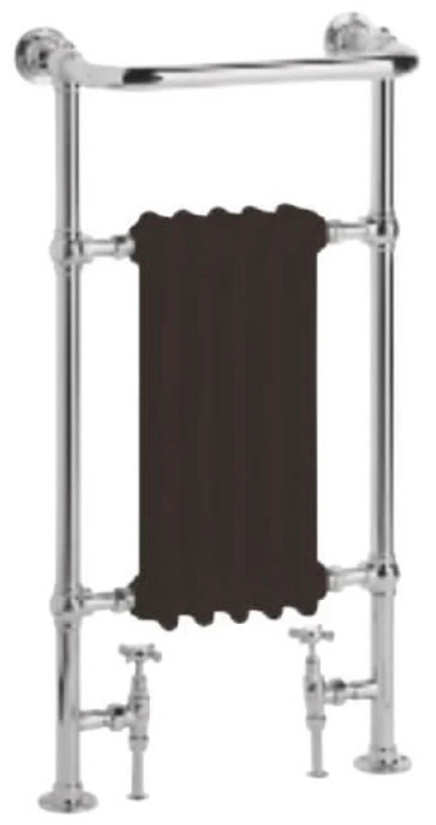 Luxury bathroom heater black / chrome 498 x H. 940 mm - towel radiator - vintage bathroom radiator towel holder