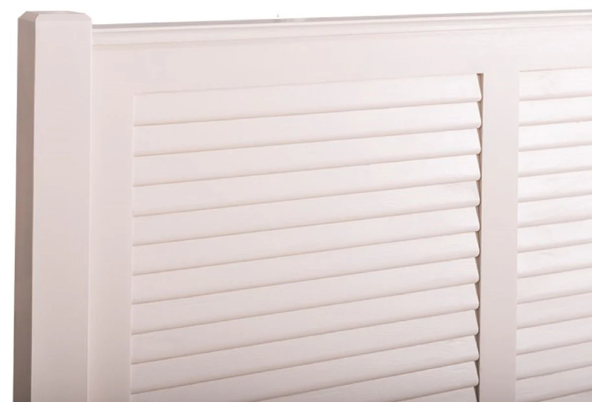 Country house style solid wood bed headboard cream color 160 x H. 126 cm - bedroom furniture in country house style