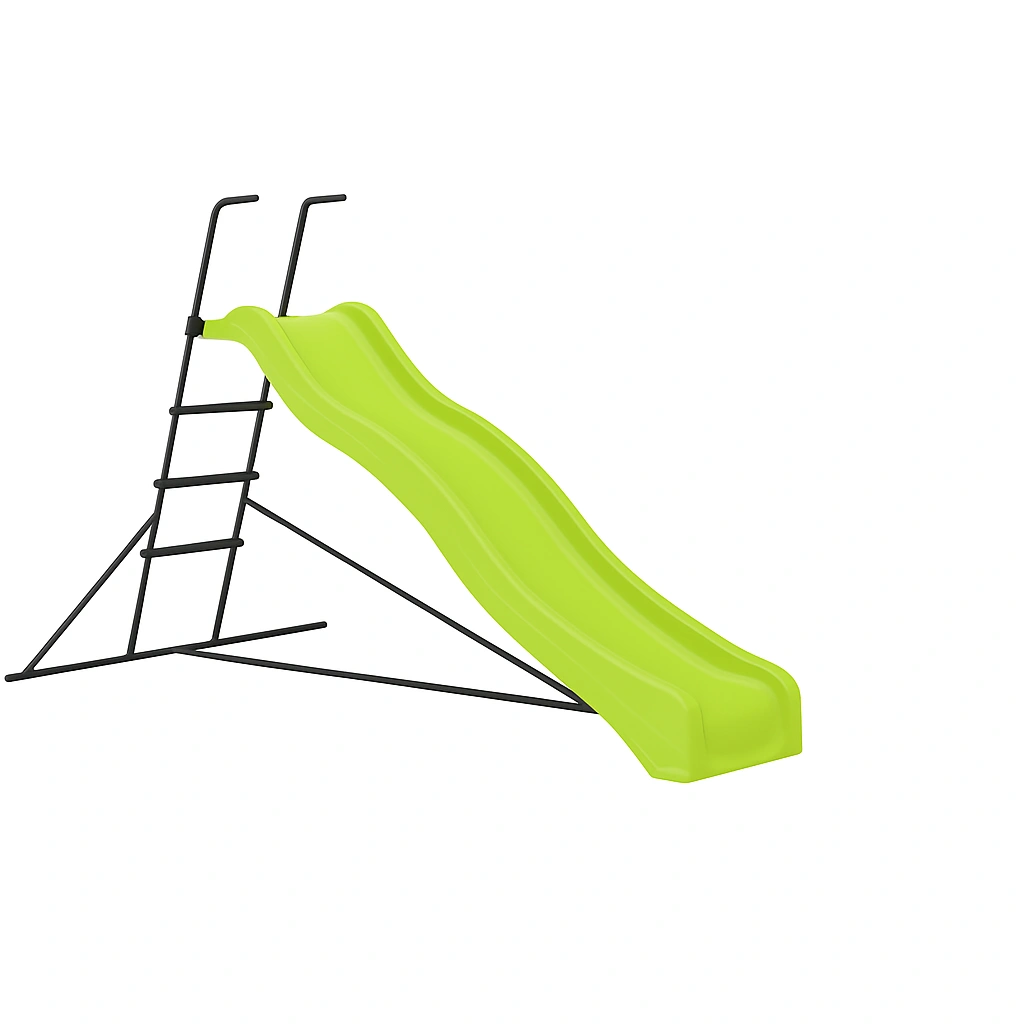 Grüne Rutsche, Kunststoff, ideal für den Außenbereich, 180 x 100 x 120 cm