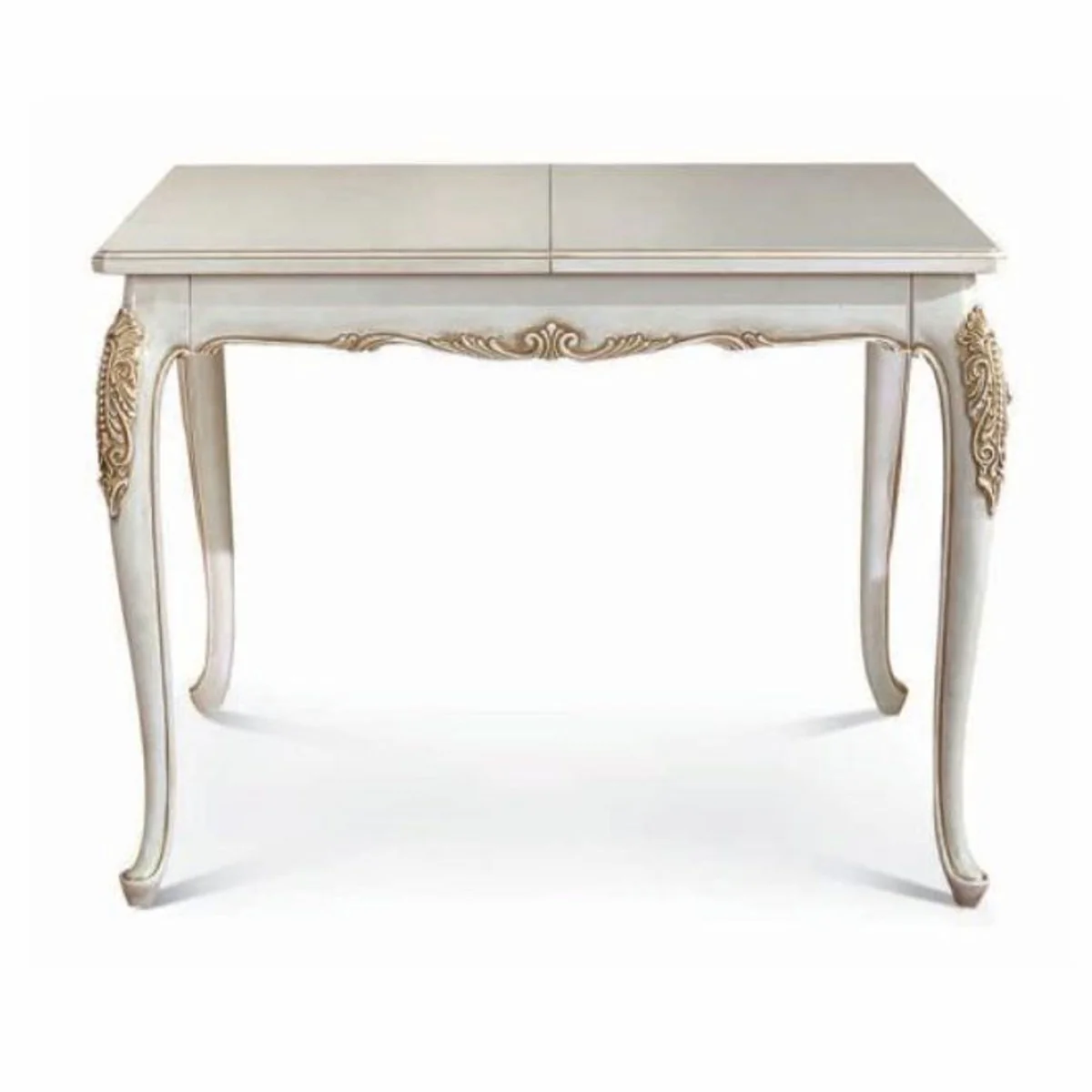 Luxury Baroque dining table ivory / gold 110-165 cm - Baroque furniture - Made in Italy
