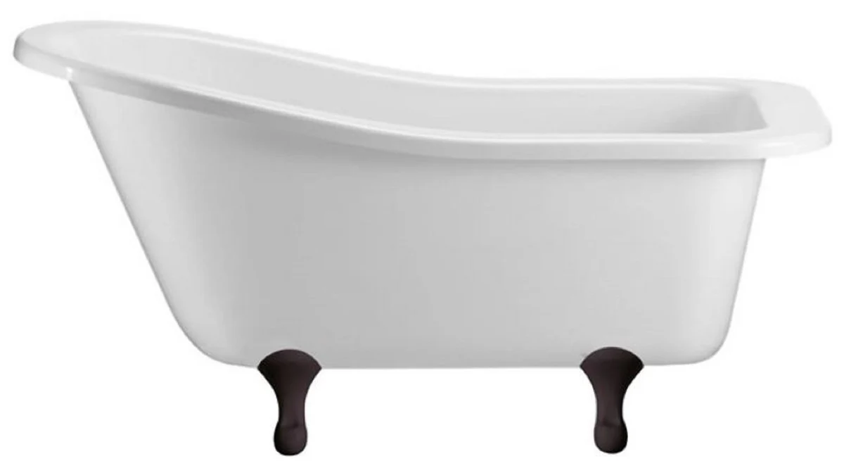 Luxury Art Nouveau bathtub white / black 150 x 75 x H. 78 cm - Freestanding retro acrylic bathtub - Retro bathroom furniture