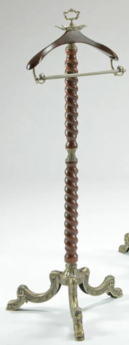 Luxury Baroque Dressboy brown / bronze color 45 x 45 x H. 127 cm - Elegant brass clothes rack - Baroque cloakroom hotel furniture