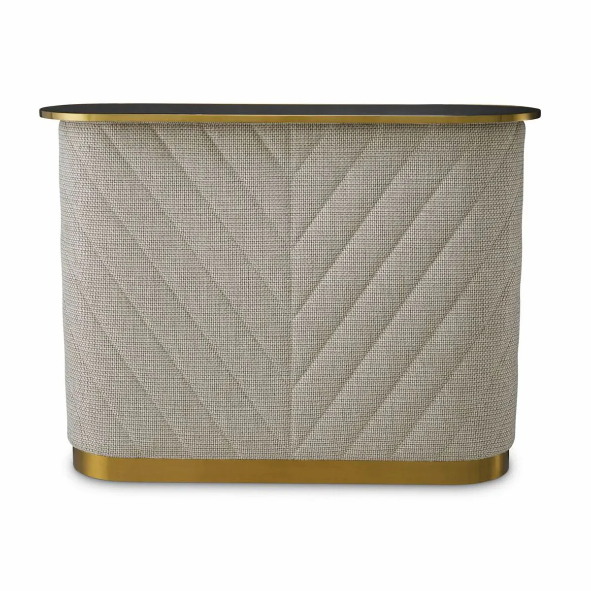 Luxury bar counter with glass top cream white / black / brass 140 cm - bar furniture