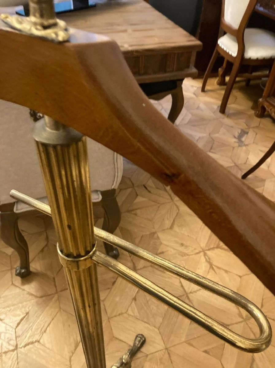 Luxury Baroque Dressboy Antique Gold / Brown 47 x 47 x H. 121 cm - Antique Style Clothes Rack - Coat Rack - Mute Servant - Bedroom Accessories - Baroque Furniture