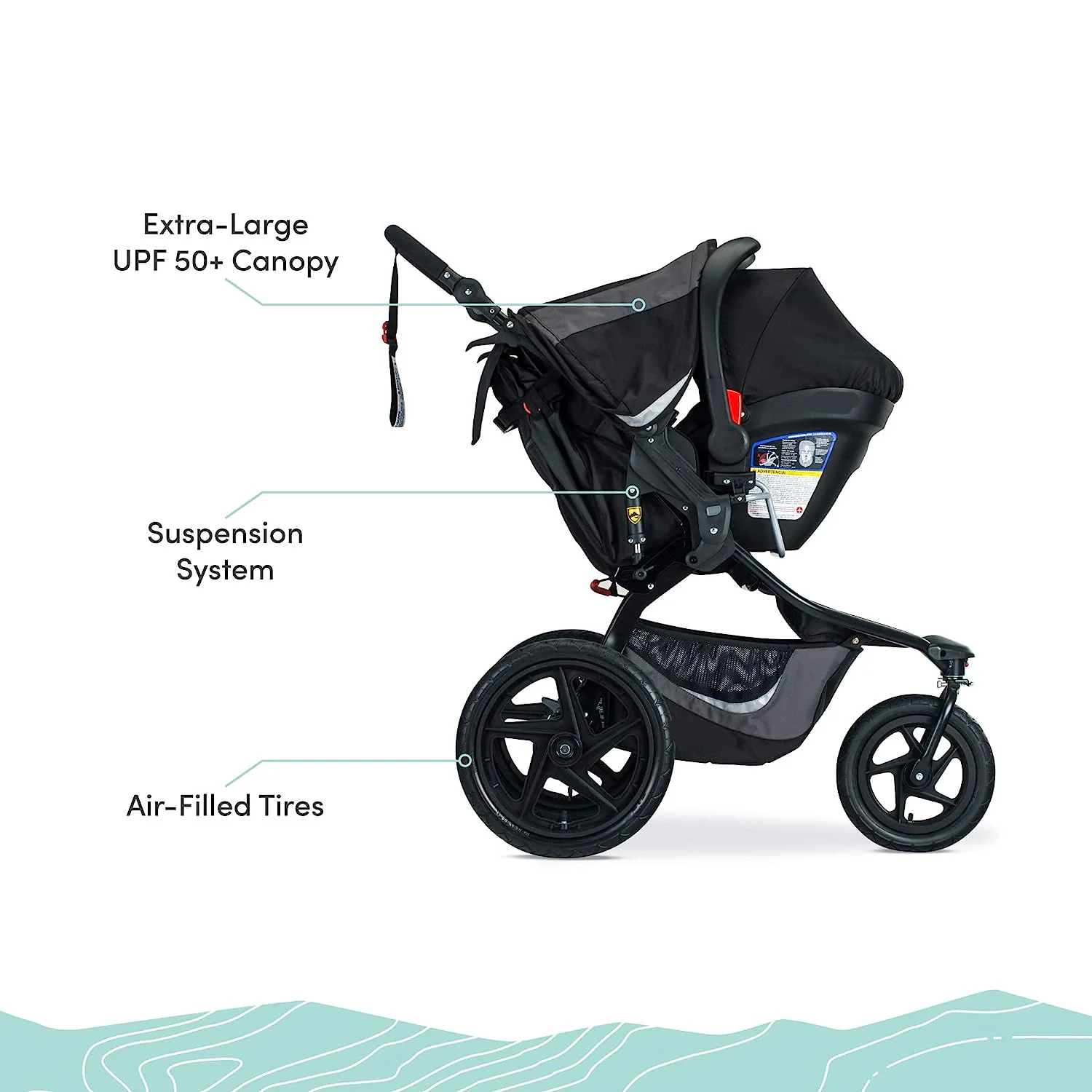 Gear Revolution Flex 3.0 Jogging-Kinderwagen, Lunar – Ultrareflektierende Akzente