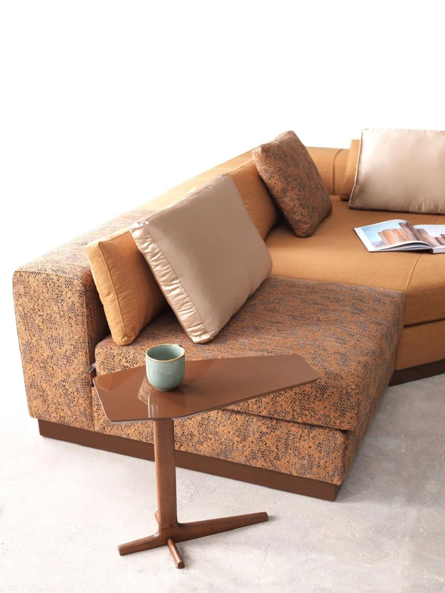 Luxury corner sofa light brown / brown / dark brown 450 x 225 x H. 73 cm - living room sofa - living room furniture - luxury furniture - luxury living room furnishings