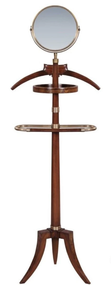 Luxury Dressboy with mirror brown 51 x 36 x H. 160 cm - clothes rack, coat rack, suit rack, mute valet