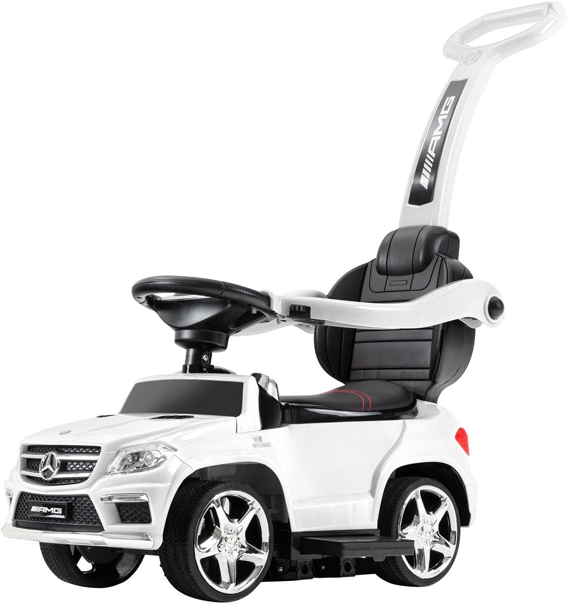 Actionbikes Motors Rutscherauto Mercedes Benz GL 63 AMG Rutschauto inkl. Schiebestange, (Kinder Elektro Auto ab 1 Jahr elektrisch - Schaukelfunktion - Trittbretter, 1-tlg., 6V Batterie - MP3 - Bluetooth - Soundmodul - LED - EVA-Reifen), Kinder Fahrze