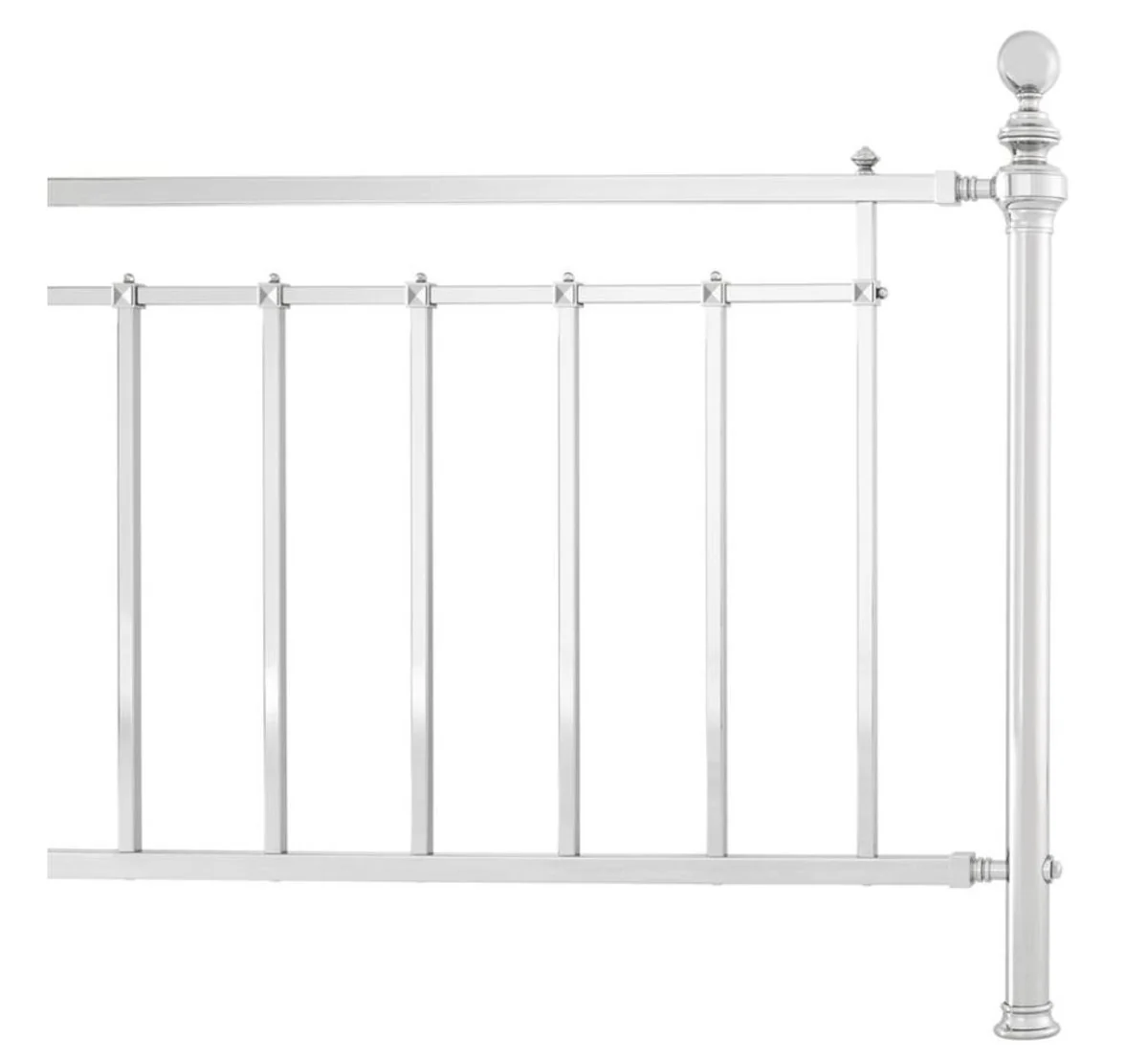 Luxury bed silver 186.5 x 225 x H. 145 cm - designer furniture